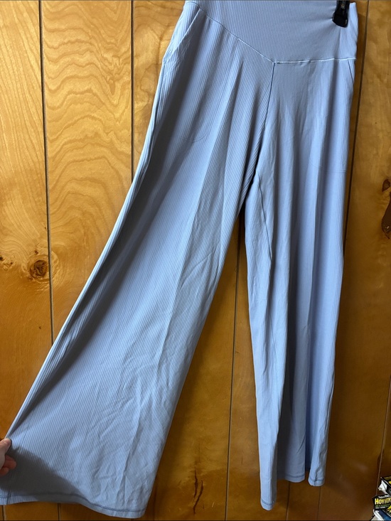 aerie Pants - aerie Pale Blue Ribbed pants